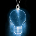 Light Up Necklace - Acrylic Light Bulb Pendant - Blue